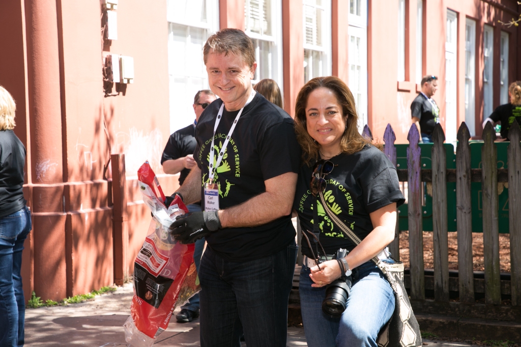 Carl and Monica Walker at the 2018 NCA Coffee Gives Back Day of Service in New Orleans